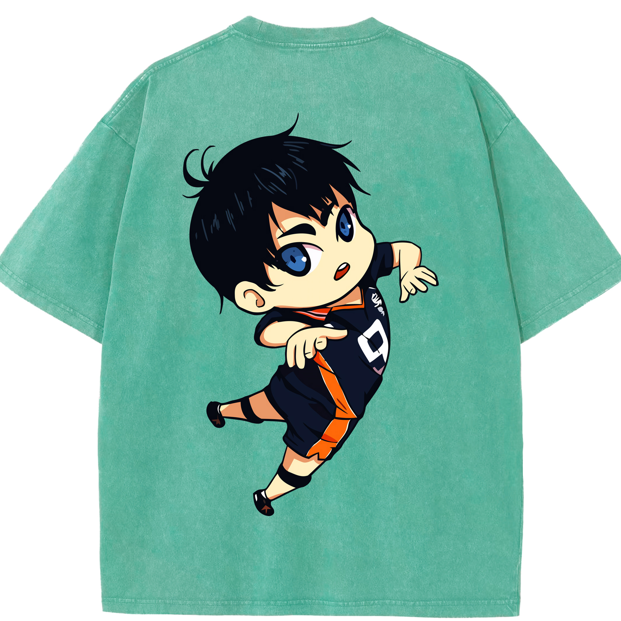 （画像用） ハイキュー!! Haikyu!! 綿100% ヴィンテージ風 半袖Tシャツ（背面プリント）